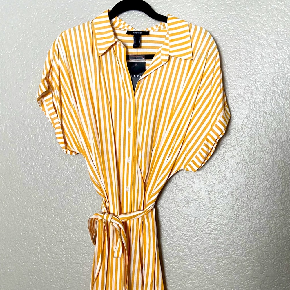 Yellow striped summer dress